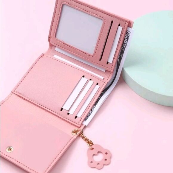 Cute Cat Pattern Short Wallet, Women's Clutch Trifold Coin Purse, Lightweight - Picture 2 of 5